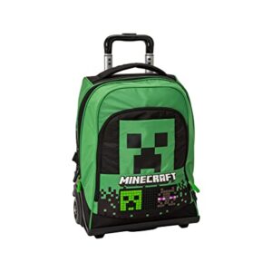 MINECRAFT , Zaino Organizzato Trolley Premium NEW Unisex Bambini E Ragazzi, Verde (Green), Taglia unica