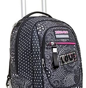 Seven Trolley Scuola New Tech, Nero Fucsia, Yantry Girl, 3 in 1, Triplo Uso, Zaino con Carrello Sganciabile e Crossover System, Viaggio, Bambina Ragazza