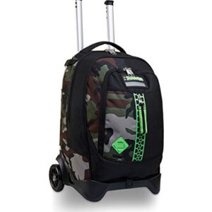 Seven Trolley Scuola Jack 2 Ruote - Half Black - Zaino Sganciabile - Doppio Uso - Elementari e Medie, Zaino Bambini e ragazzi, Verde e Nero